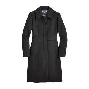 NWT J.Crew Petite New Lady Day TopCoat in Black Italian Doublecloth Wool 4P